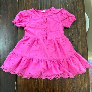 Gap bright pink eyelet dress 2T